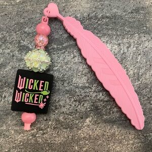 Homemade Beaded Wicked Feather Bookmark